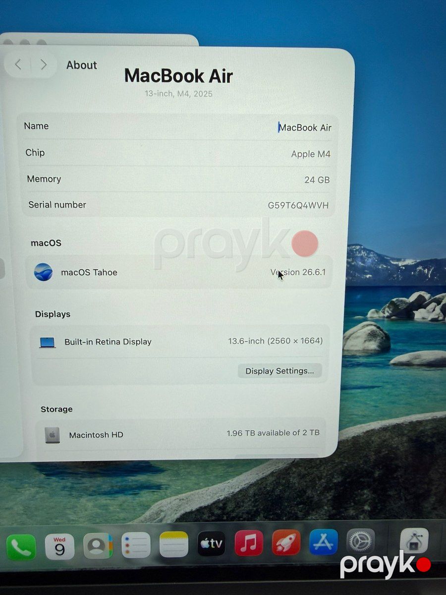 Apple MacBook Air 13.6inch M4 24/2TB Starlight — Noutbuklar, Bakı (3)