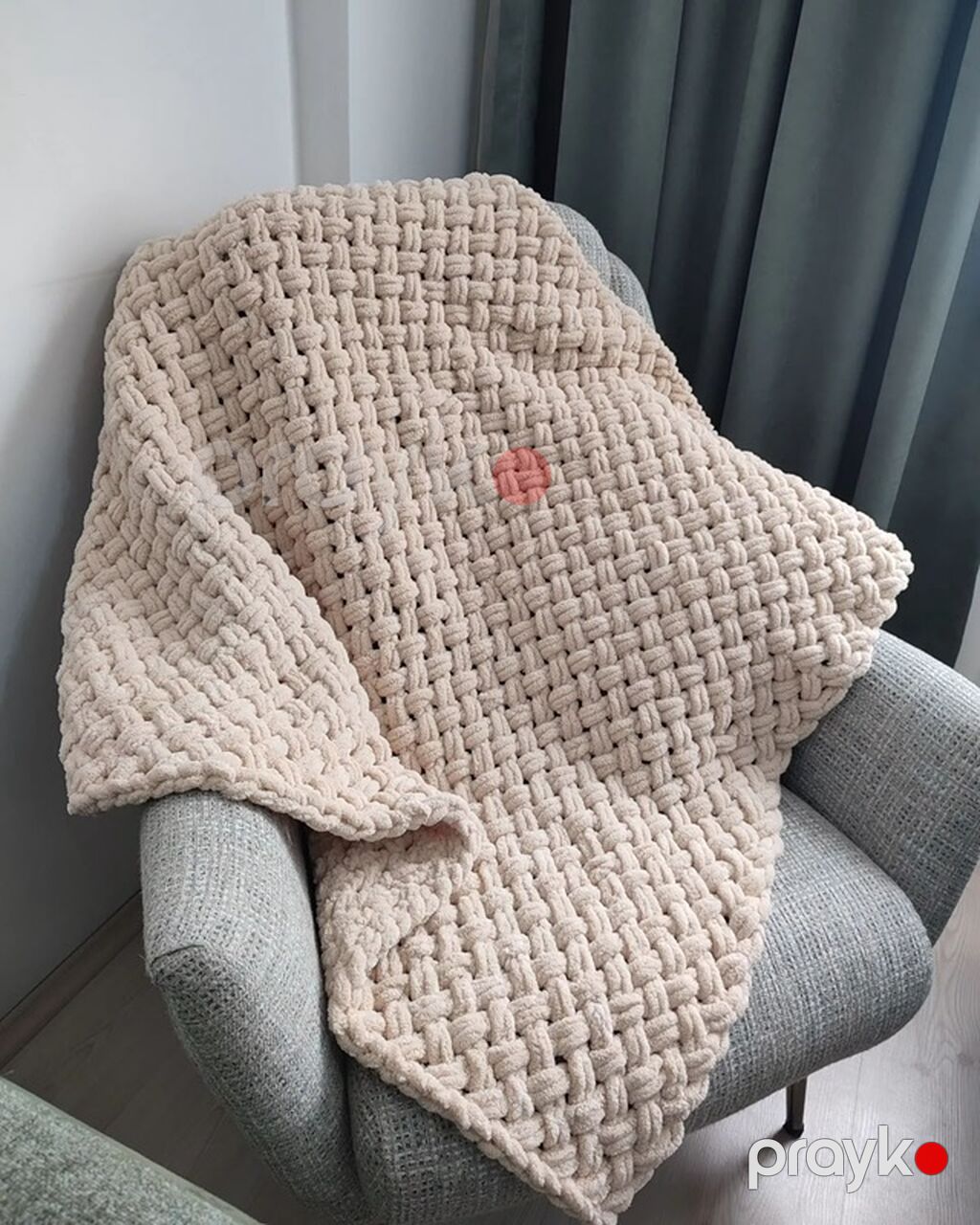 Əl toxuması qalın iplikdən plaşet/pled - Material: yumşaq — Örtüklər və çarşavlar, Bakı (2)