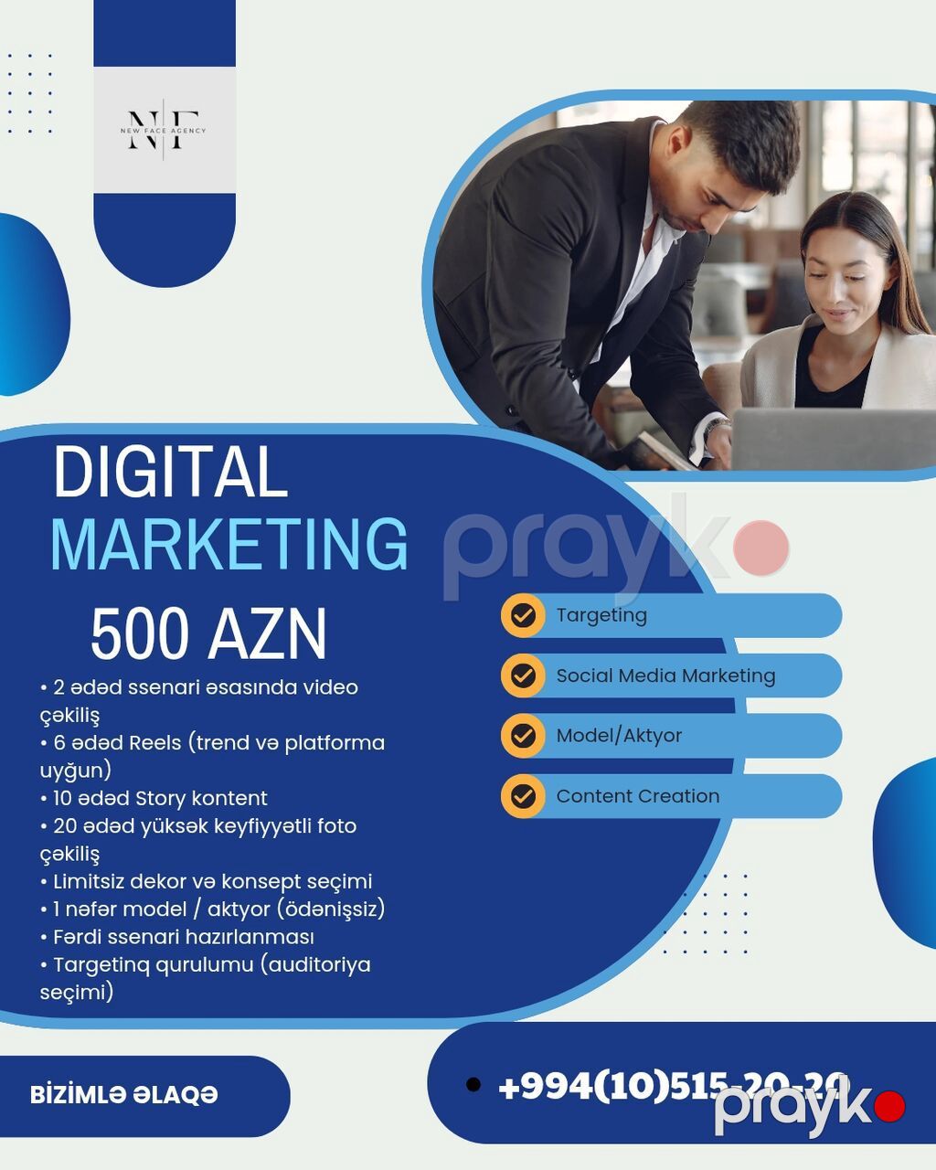 Rəqəmsal Marketinq xidməti – New Face Agency 500 AZN paketi: - 2 ədəd — Reklama, IT, marketing, Bakı (2)