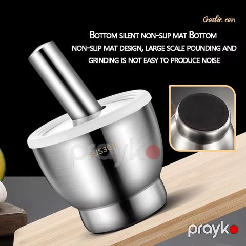 Həvəng və dəstəcik, paslanmayan polad, gümüşü — Bakı