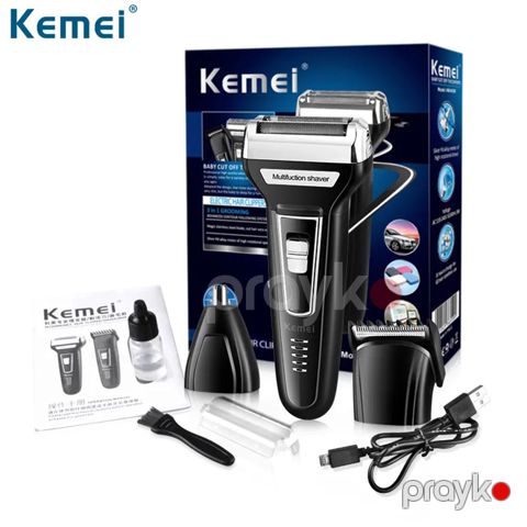 Kemei 3-ü 1-də Elektrikli Təraş Maşını Çoxfunksiyalı Trimmer Üzqırxan Saç Saqqal Kəsici 220vt — Bakı