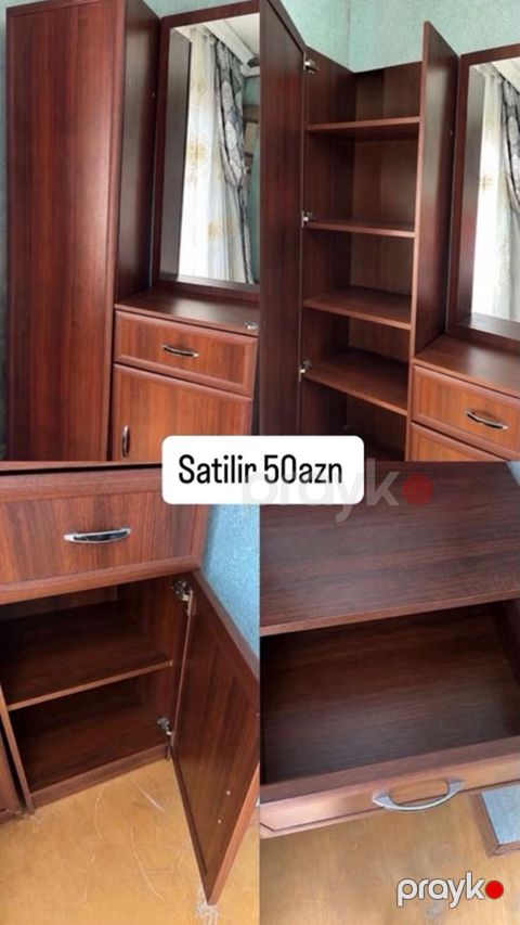 Mebel dəsti – tualet/komod tipli şkaf - Material: taxta rəngli — Bakı