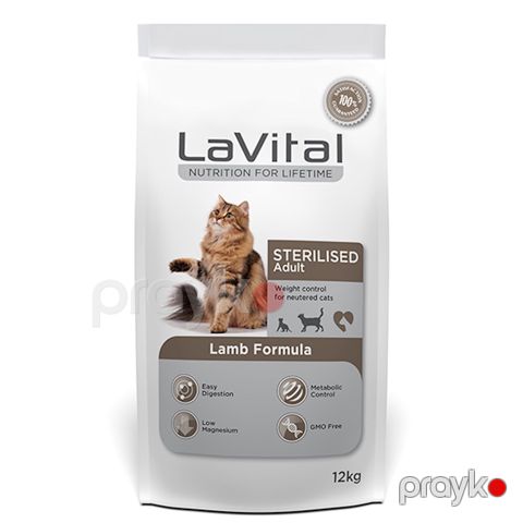 Quru yem Lavital Sterilized Adult Cat Lamb Formula sterilizasiya edilmiş-axtalanmış pişiklər üçün quzu əti ilə 12 kq — Bakı
