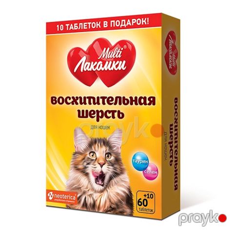 Yemək əlavəsi pişiklər üçün MultiЛакомки Восхитительная Шерсть 70 əd — Bakı