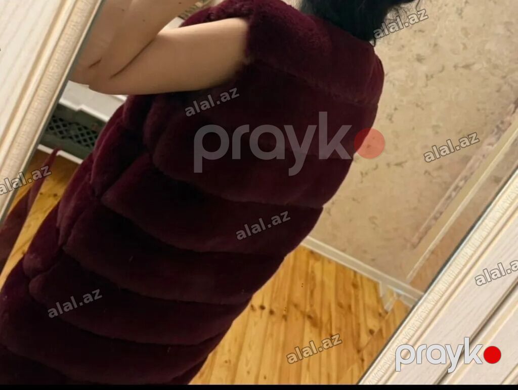 Bordo rəngli süni kürk jilet - Model: qadın jileti, qolsuz - Rəng — Şəxsi əşyalar, Bakı (3)