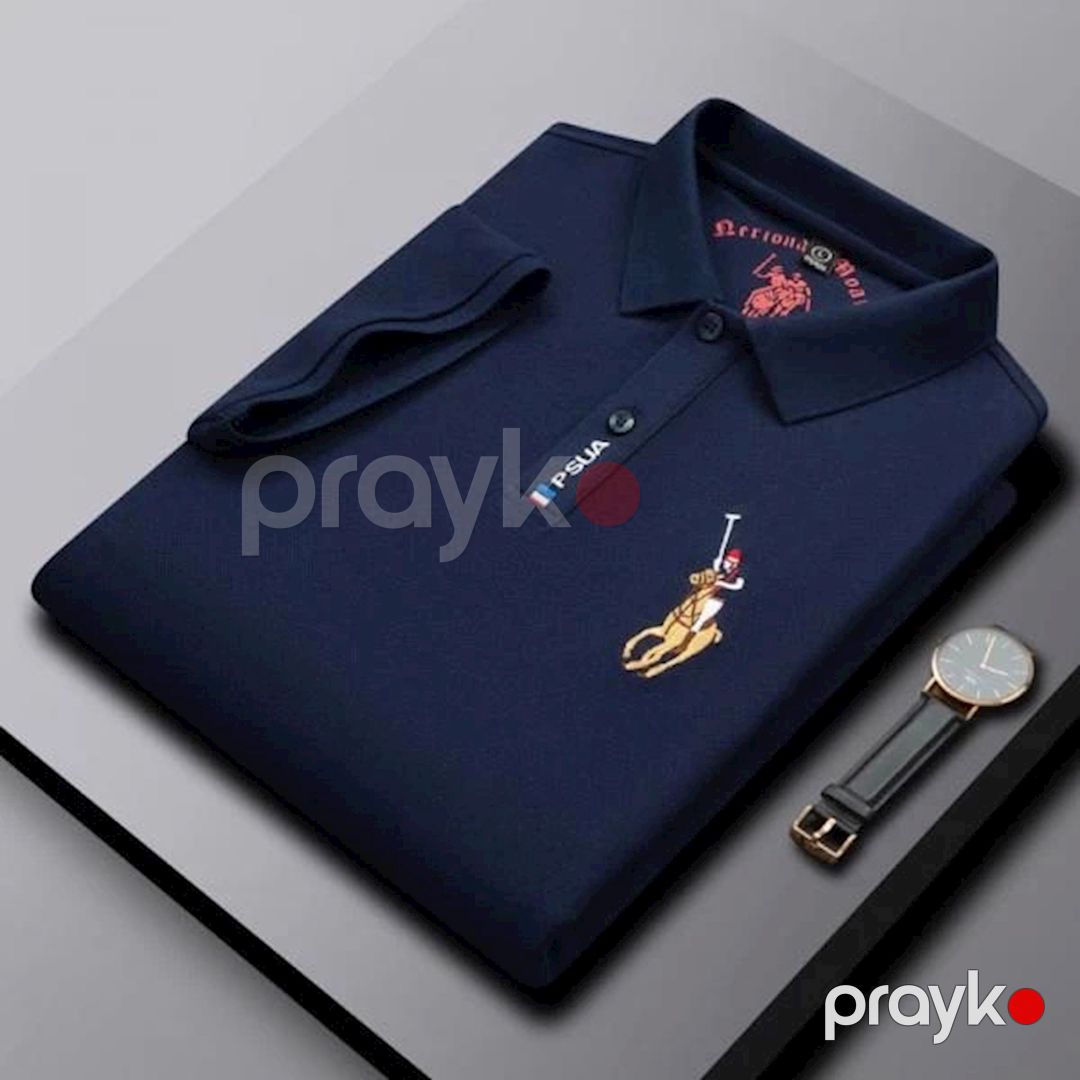 Kişilər üçün polo 58-877, göy, pambıq, ölçü M — Mallar, Bakı (2)