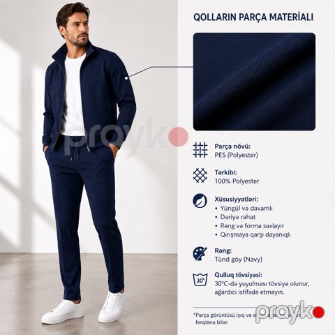 Kişilər üçün idman kostyumu 2395957, göy, poliester, ölçü L — Bakı