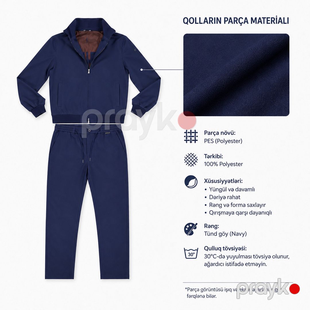 Kişilər üçün idman kostyumu 2395957, göy, poliester, ölçü L — Mallar, Bakı (2)