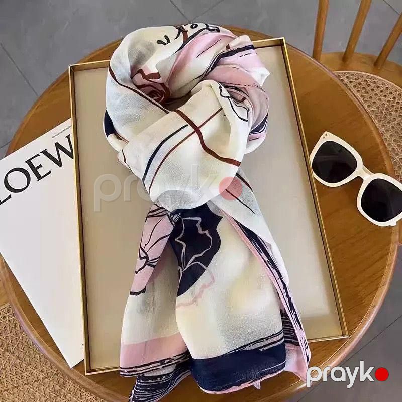 Şal qadınlar üçün A9562, kətan, rəngbərəng, 75x180 sm — Mallar, Bakı (2)