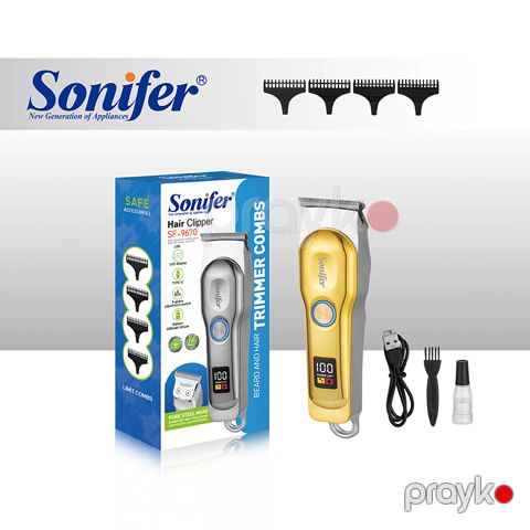 Sonifer SF-9670 Çoxfunksiyalı Simsiz Saç Saqqal Təraş Maşını Trimmer — Bakı