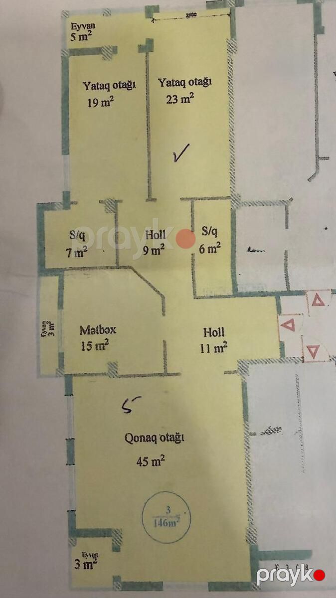 Satılır 3 otaqlı yeni tikili 146 m² — Mənzil, Bakı (11)