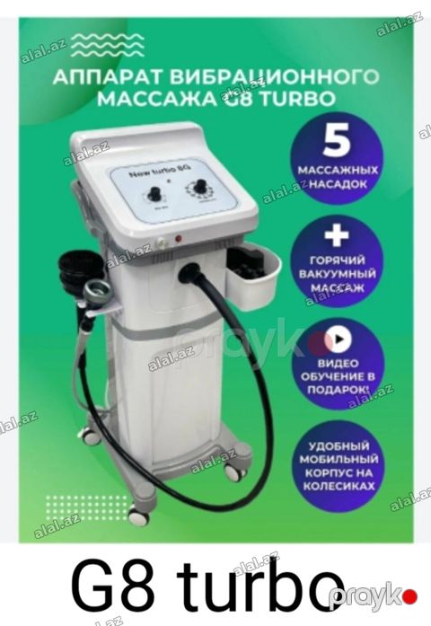 G8 Turbo vibrasiya masaj aparatı - 5 ədəd masaj başlığı: fərqli — Bakı