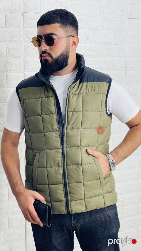 Kişilər üçün qalın jilet 1415-15300, yaşıl, polyester, ölçü XXL — Bakı