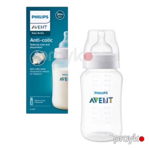 Qidalanma üçün qab Philips Avent Anti-colic SCY106/01, polipropilen/silikon, şəffaf, 330 ml, 3+ ay — Bakı