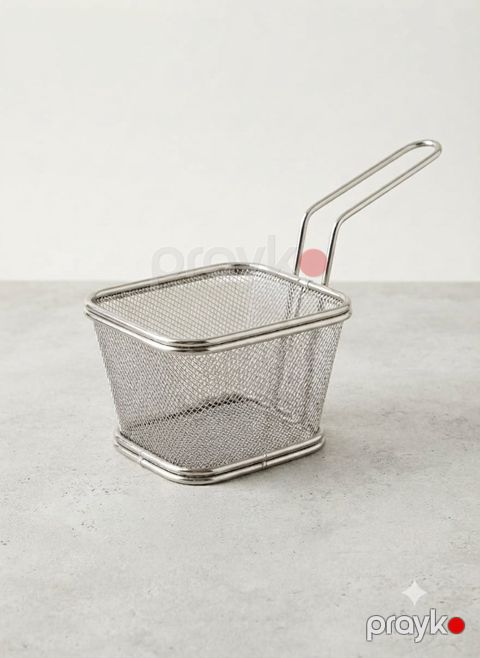 Qızartma üçün tor 3321, paslanmayan polad, gümüşü, 18 sm — Bakı