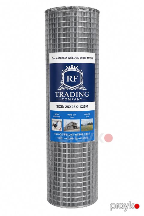 Galvanizli hörgü toru 25x25x1 mm, 25 m — Bakı