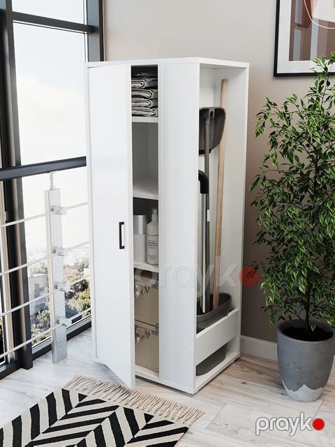 Şkaf Klin, ağ, 105.4x35.3x45 sm, Ldsp - 3563_L-6SkafcleanWh — Bakı