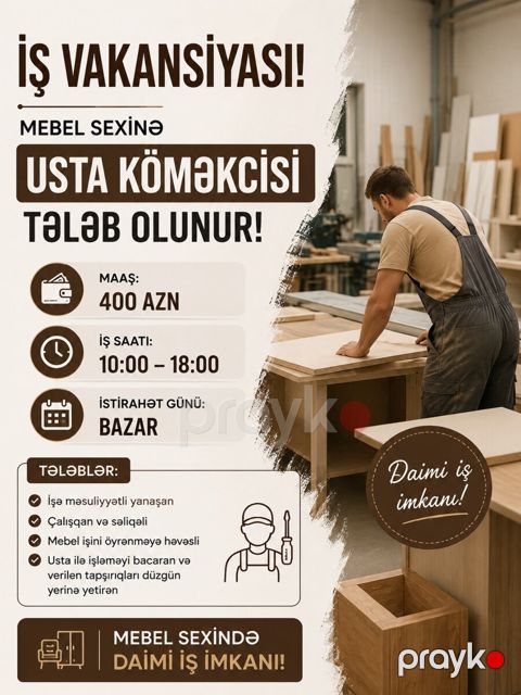 Dülgər tələb olunur — Gəncə