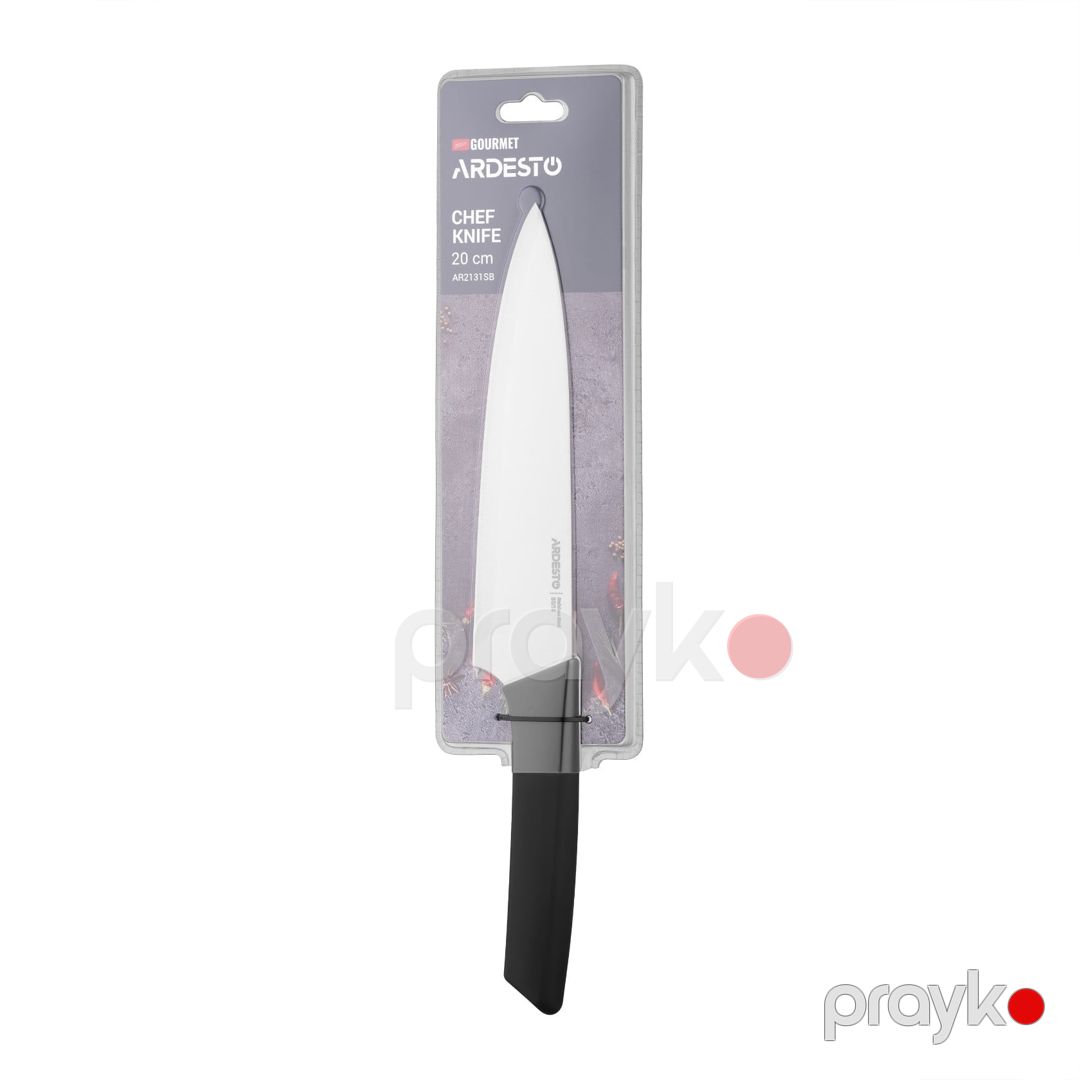 Aşpaz-bıçağı Ardesto Gemini Gourmet AR2131SB, tiyə 20 sm, polad, plastik tutacaq, qara - AR2131SB — Mallar, Bakı (3)
