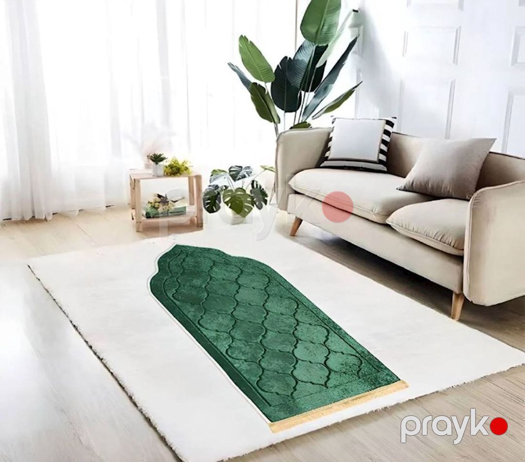 Namaz xalçası LowP202820, məxmər, yaşıl, 70х120 sm — Mallar, Bakı (2)