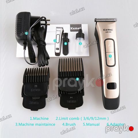 Taraş Aparatı Kemei 236 Üz Saç Saqqal üçün 3/6/9/12mm ekranlı Bütün — Bakı