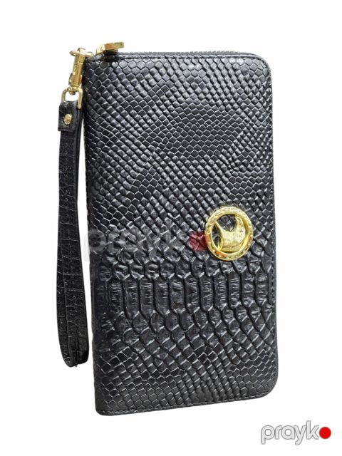 Kişilər üçün klatç, qara, poliuretan, 19x10 sm, 8 kart bölməsi, Çin istehsalı - TheBest_Eagle_1719_Black — Bakı