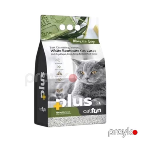 Cat Fun Plus White Bentonite Cat Litter Marseille Soap Pişik Qumu Doldurucu 5 L — Bakı