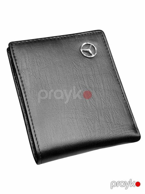 Kişilər üçün pul qabı, təbii dəri, 11x9.5 sm, 4 kart bölməsi, qara - TheBest_Mercedes_Plain-04_Black — Bakı