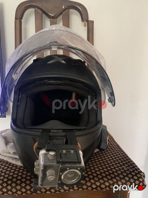Motodel üçün tam üzlü kaska və ön montajlı action kamera dəsti — Bakı