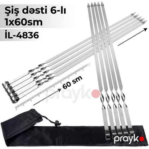 Şiş dəsti paslanmayan metal 60 sm — Bakı