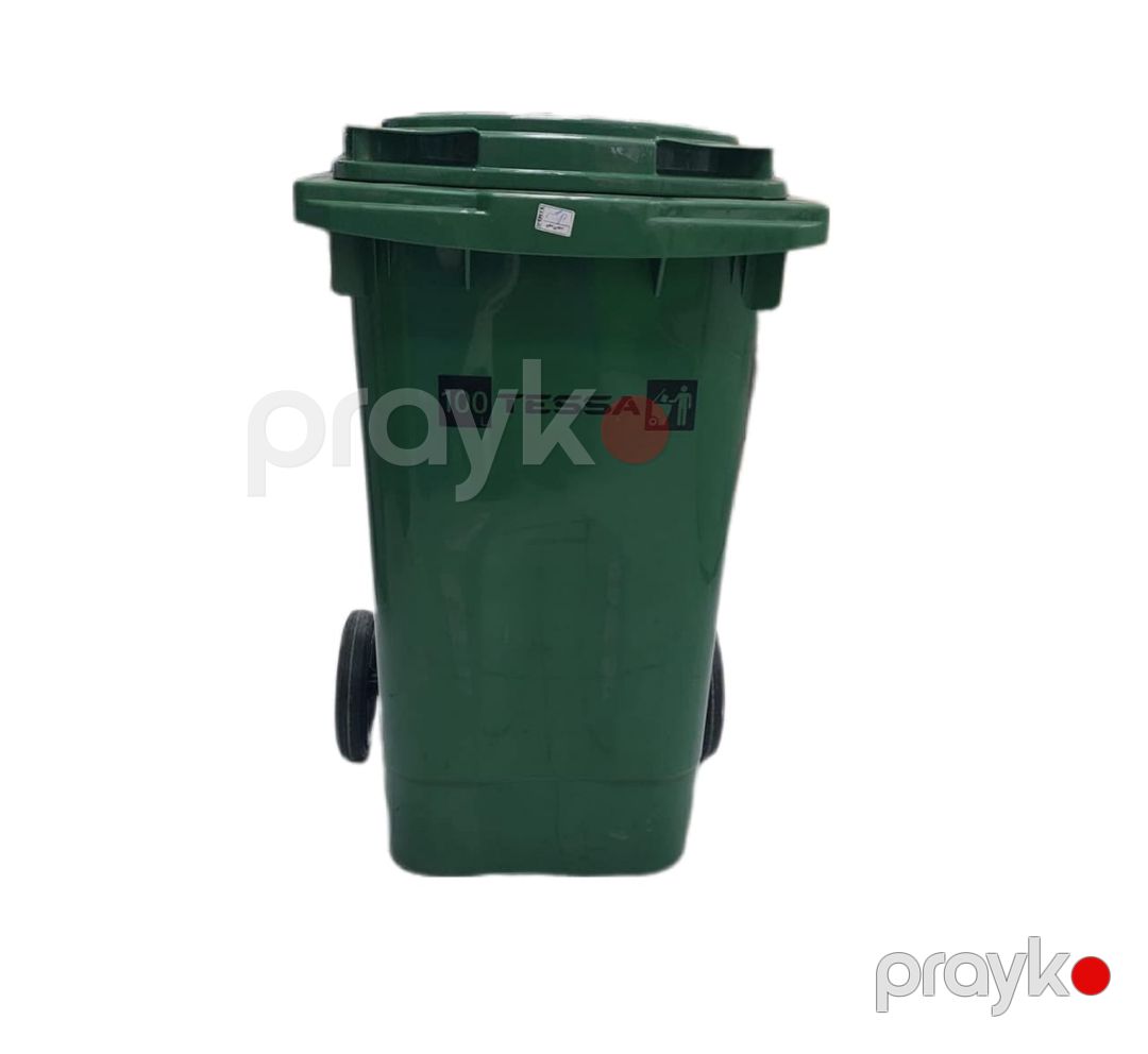 Zibil qabı Tessa, pedallı və təkərli ,100 l, yaşıl — Mallar, Bakı (2)