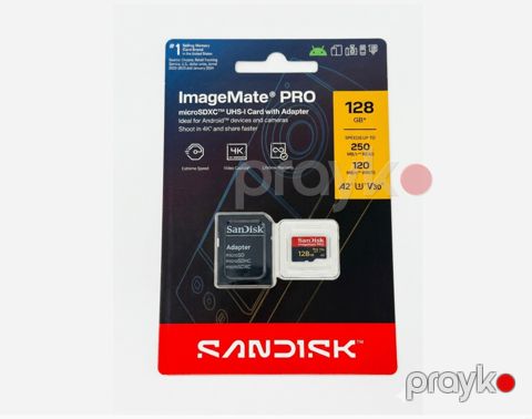 Mikrokart 4K SanDisk ImageMate Pro 128GB 250Mb/120MB — Bakı
