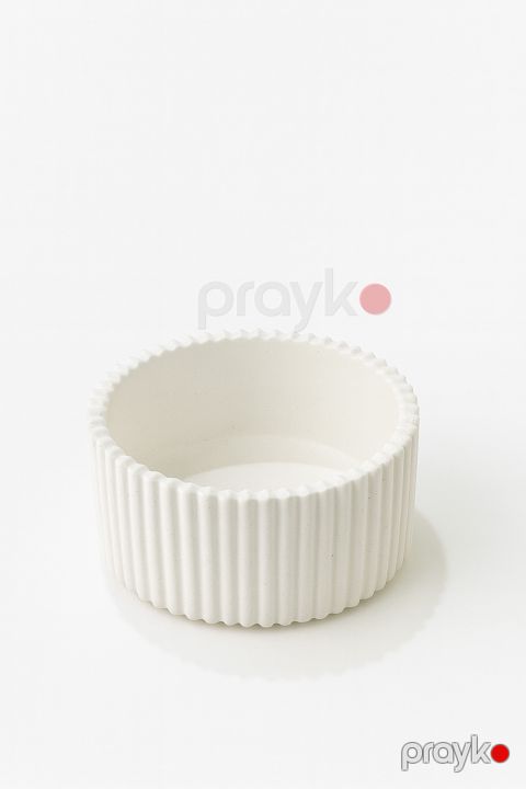Relyefli Dizaynlı Gips Əl İşi Qab 6x4 sm Plateon 0354 — Bakı