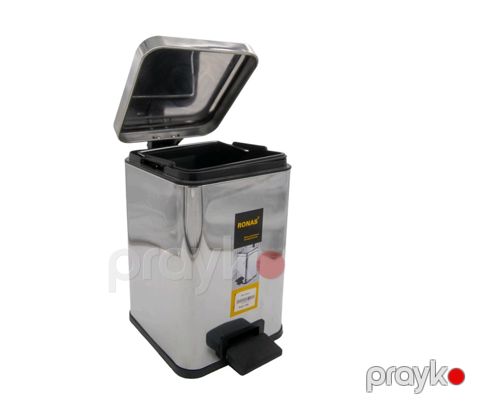 Zibil vedrəsi pedallı Ronas, metal, gümüşü, 6 l — Bakı