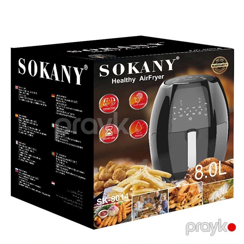 Sokany SK-8014 Rəqəmsal Sensor Ekranlı Yağsız Hava Fritözü – 8L Böyük Tutumlu, Yüksək Güclü Air Fryer — Digər mətbəx texnikası, Bakı (6)