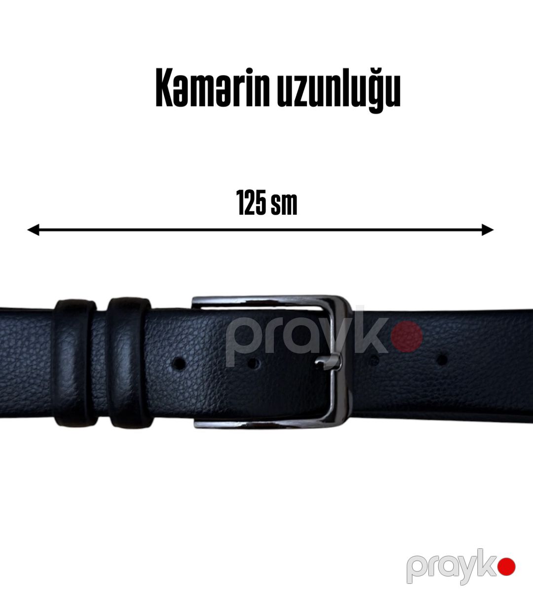 Kəmər kişilər üçün 0426, süni dəri, qara, ölçü 125 — Mallar, Bakı (2)