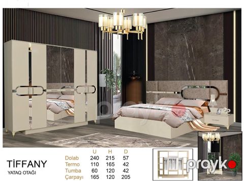 Yataq otağı dəsti Tiffany, krem — Bakı