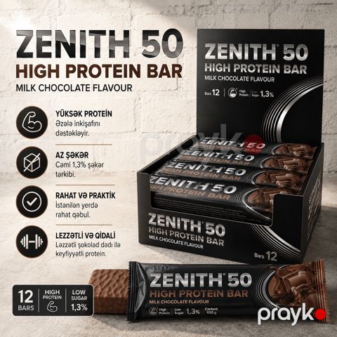 Proteinli baton IronMaxx Zenith 50 High Protein Bar Brownie Chocolate Crisp, 45 q — Bakı