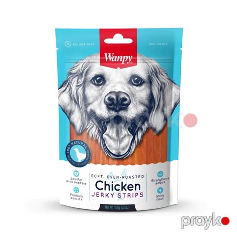 İtlər üçün məzə Wanpy Chicken Jerky Strips, 100 q
