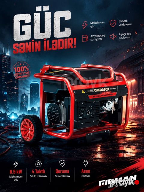 Fırman SDW180E Yanacaqlı Təkfazalı Generator 4 kV — Bakı