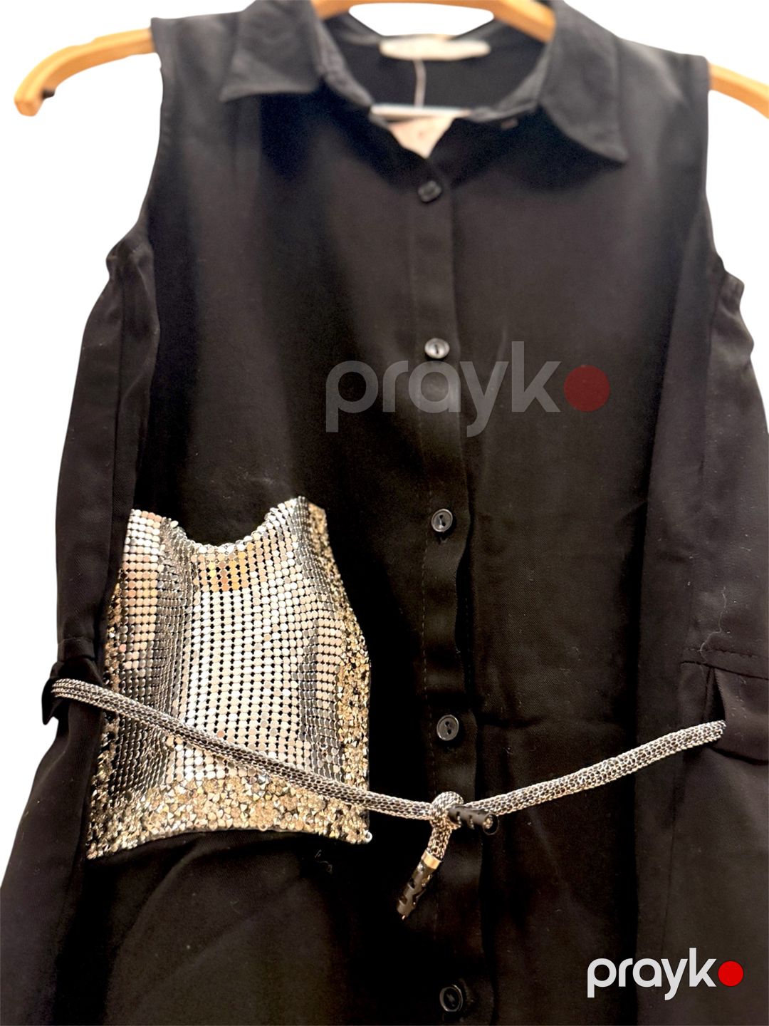 Qızlar üçün qolsuz bluz F-09, qara, viskoz, ölçü 8 yaş — Mallar, Bakı (2)