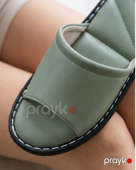 Qadın terlikləri 5202, yaşıl, eko-dəri, ölçü 37-38 ölçü — Mallar, Bakı (2)