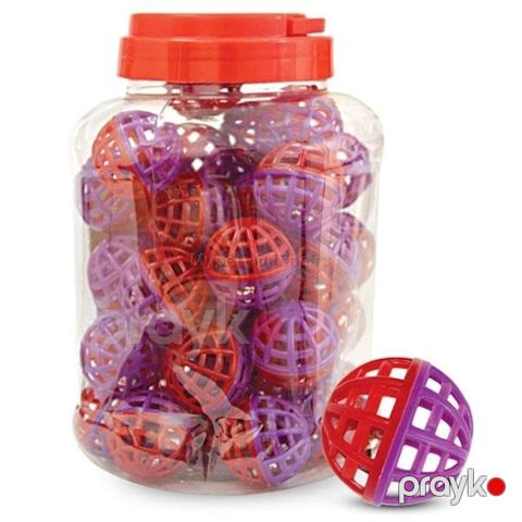 Pişiklər üçün oyuncaq Triol 3826, top-şax-şax, qırmızı-bənövşəyi, plastik, 40 mm, 1 əd — Bakı