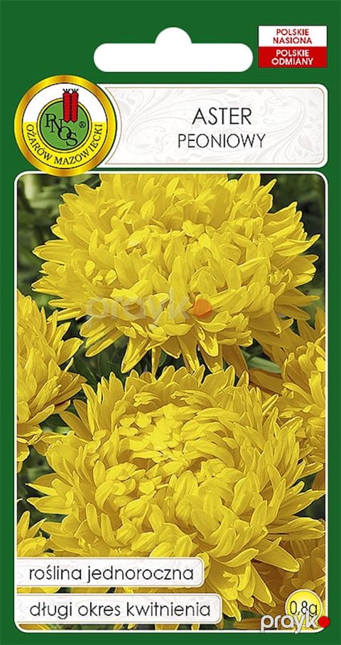 Çiçək toxumu Pnos Aster Peoniowy Sarı, 0.8 q — Bakı