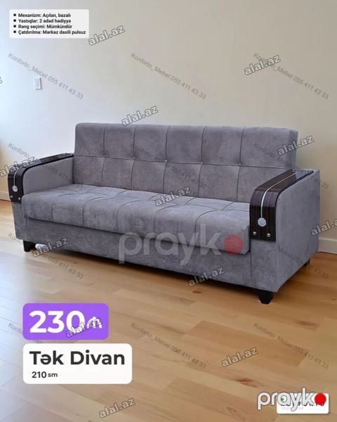 Tək divan – 210 sm - Açılan, bazalı mexanizm: gündəlik istirahət üçün — Bakı