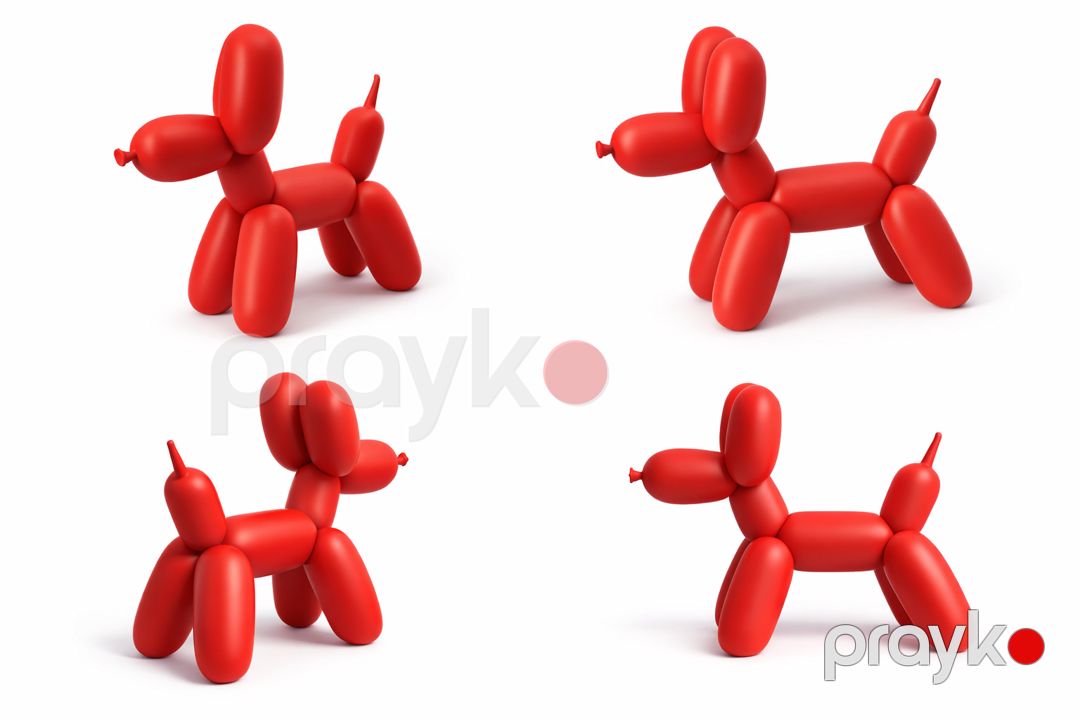Dekorativ fiqur Mini Balloon Dog, plastik, qırmızı, 9 sm — Heykəlciklər və fiqurlar, Bakı (2)