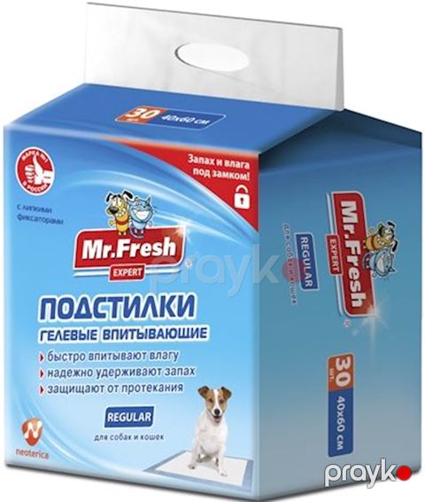 Altlıqlar Mr.Fresh Expert Regular itlər və pişiklər üçün, gel, hopdurucu, 30 ədəd, 40x60 sm — Bakı