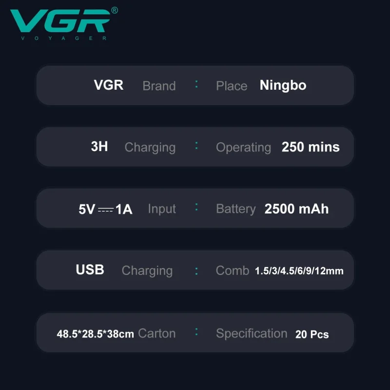 Saç kəsimi üçün cihaz VGR V-003 Black/Gold — Usturalar, trimmerler və epilyatorlar, Bakı (6)