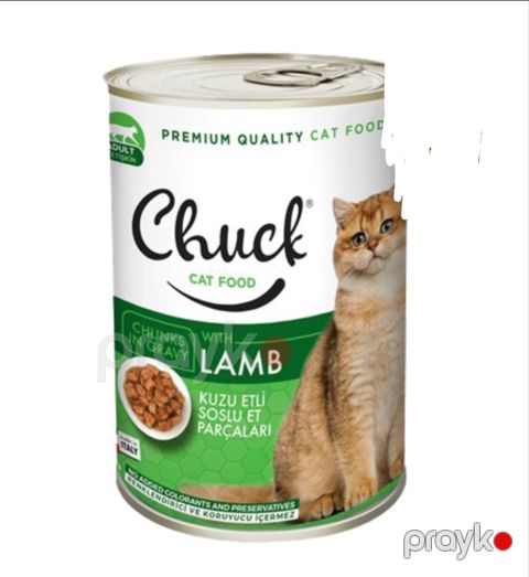 Pişiklər üçün konserv Chuck, quzu əti, 400 q — Bakı