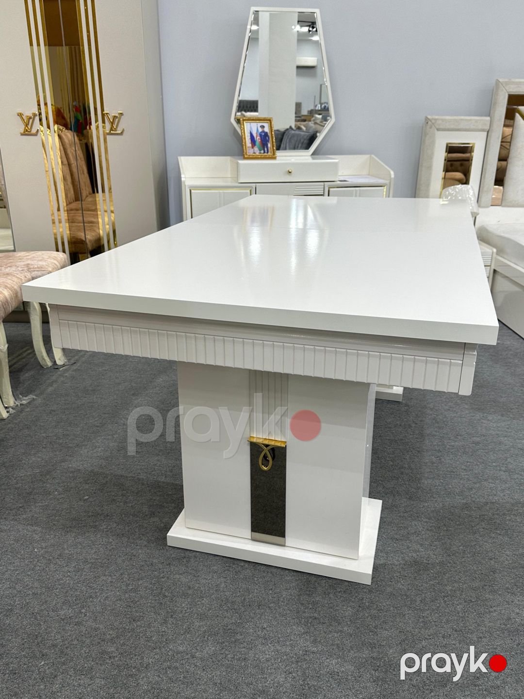 Masa 84911010, laminat/melamin, ağ, 77x100x240 sm — Mallar, Bakı (2)